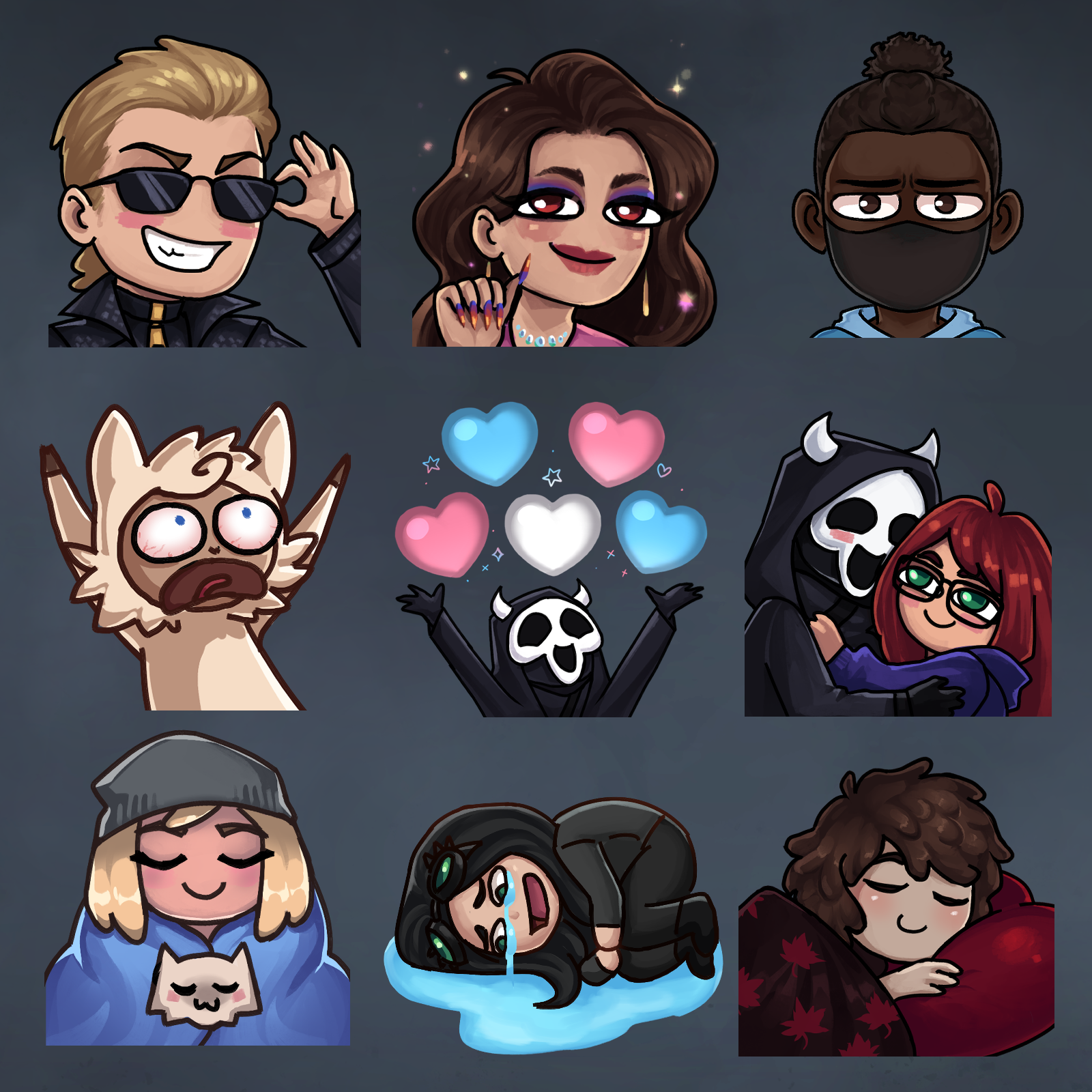 You will receive 4 custom emotes perfect for twitch, discord etc. These will take around 2 weeks to complete!