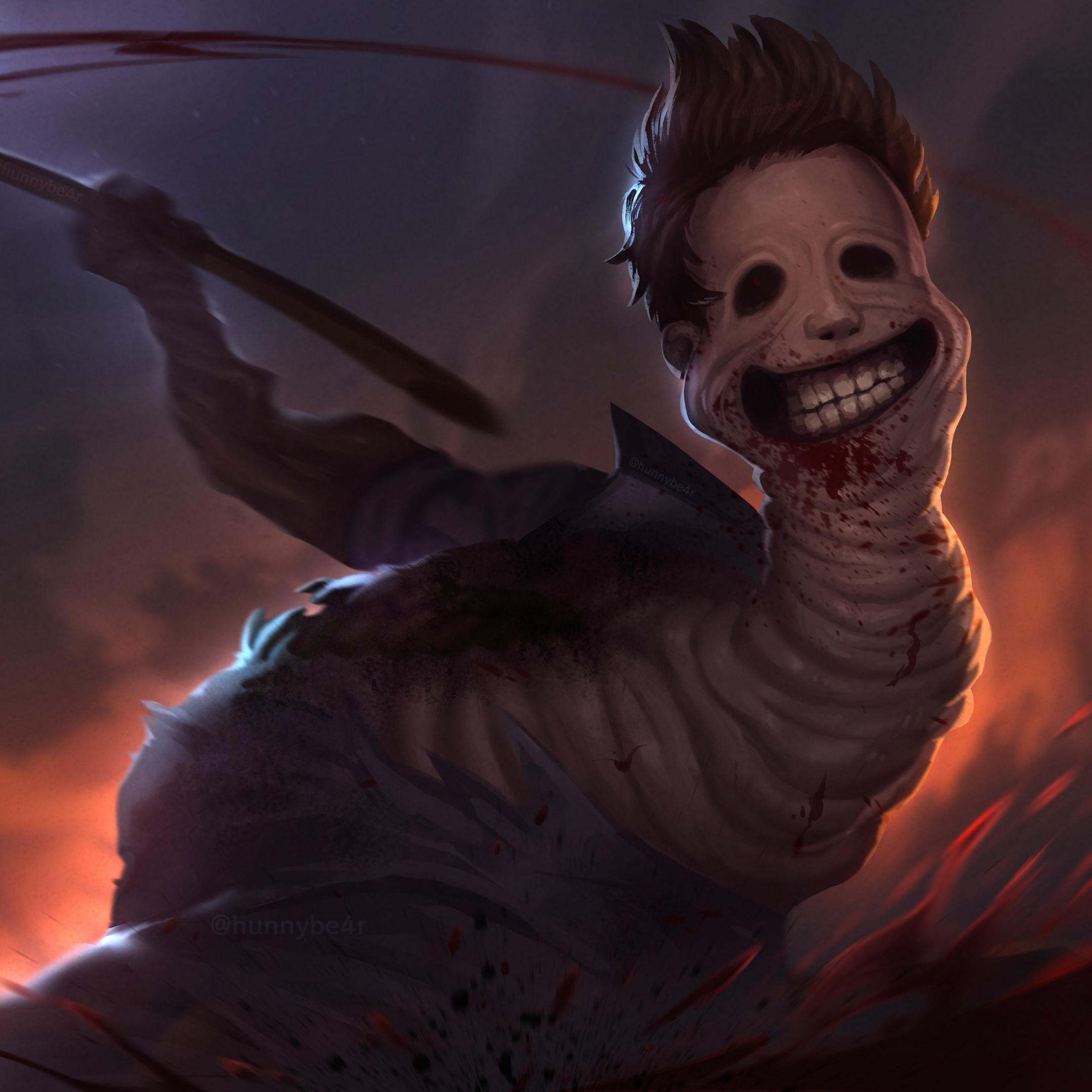 You will receive an illustration (or new pfp) of your chosen survivor or killer from the lovely hunnybe4r, this will take around 2 weeks to complete!